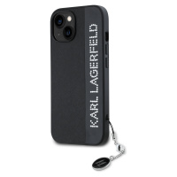 Zadní kryt Karl Lagerfeld PU Saffiano Rhinestone Charm pro Apple iPhone 14, černá