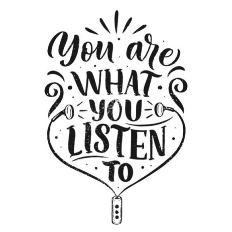 Plakát, Obraz - Inspirational quote about music. Hand drawn, SvetlanaKutsin, 40 × 40 cm