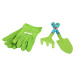 Small foot Zahradní set s kolečkem GARDEN zelený/modrý