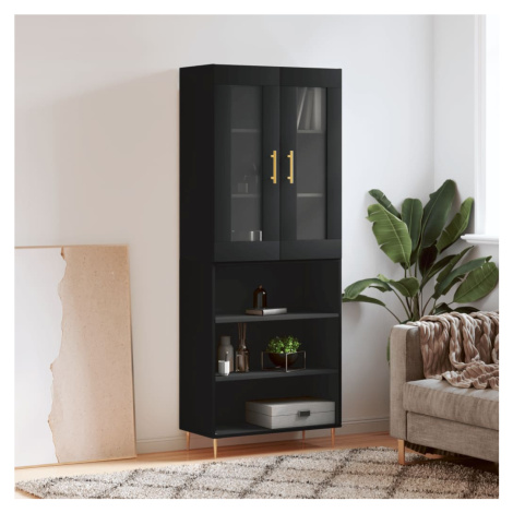 vidaXL Skříň highboard černá 69,5 x 34 x 180 cm kompozitní dřevo