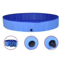 Shumee Skládací bazén pro psy modrý PVC 200 × 30 cm