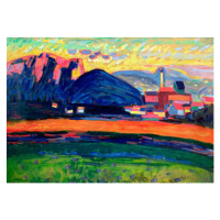 Obrazová reprodukce Landscape with Hills (1908), Wassily Kandinsky, 40 × 26.7 cm