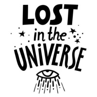 Ilustrace Vector black lettering poster Lost in, struvictory, 40 × 40 cm