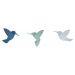 Sada 3 modrých 3D nástěnných samolepek Umbra Hummingbird
