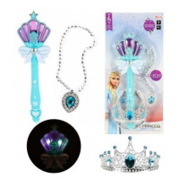 Kouzelní hůlka + čelenka a náhrdelník Ledová princezna