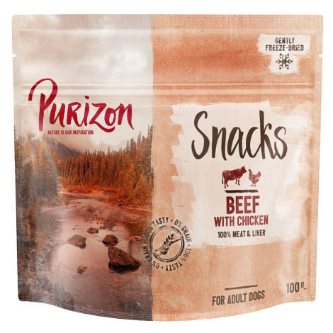 Purizon Snacky, 2 x 100 g - 20 % sleva - hovězí a kuře - bez obilovin