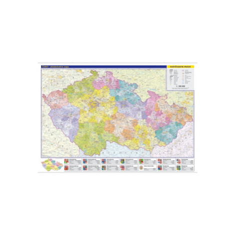 Česko – administrativní nástěnná mapa Kartografie Praha