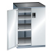 LISTA Zásuvková skříň s otočnými dveřmi, výška 1020 mm, 4 police, nosnost 200 kg, šedá metalíza 