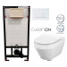 DEANTE Podomítkový rám, pro závěsné WC mísy + SLIM tlačítko bílé + WC CERSANIT CLEANON CREA OVÁL