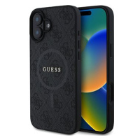 Guess PU Leather 4G Colored Ring MagSafe Zadní Kryt pro iPhone 16 Plus Black