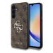 Guess PU 4G Metal Logo Zadní Kryt pro Samsung Galaxy A35 5G Brown