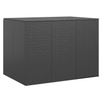 vidaXL Zahradní úložný box PE ratan 145 x 100 x 103 cm černý