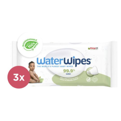 3x WATERWIPES Vlhčené ubrousky bez obsahu plastů Soapberry 60 ks ( 180 ks )