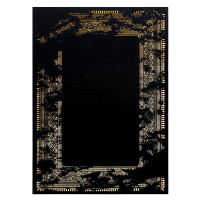 Dywany Łuszczów Kusový koberec Gloss 408C 86 glamour black/gold - 140x190 cm