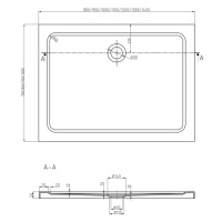 MEXEN/S Flat sprchová vanička obdélníková slim 130 x 70, bílá + zlatý sifon 40107013G