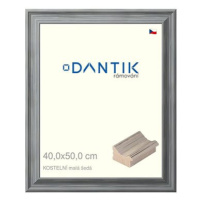 DANTIK rámeček 40 × 50, KOSTELNÍ malý šedý plexi čiré