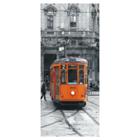 FTN V 2882 Vliesová fototapeta dveřní Tram, velikost 90 x 202 cm