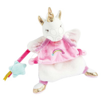 Plyšový jednorožec na bábkové divadlo Unicorn Hand Puppet Doudou et Compagnie ružový 28 cm od 0 