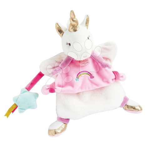 Plyšový jednorožec na loutkové divadlo Unicorn Hand Puppet Doudou et Compagnie růžový 25 cm od 0