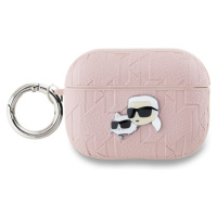 Karl Lagerfeld PU Embossed Karl and Choupette Heads pouzdro AirPods Pro 2 růžové