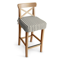 Dekoria Sedák na židli IKEA Ingolf - barová, šedo - bílá - pruhy, barová židle Ingolf, Quadro, 1