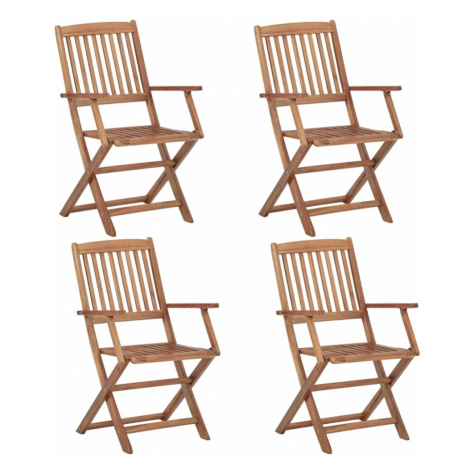 Skládací zahradní židle 4 ks akáciové dřevo Dekorhome,Skládací zahradní židle 4 ks akáciové dřev