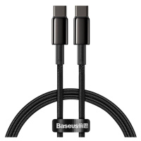 Kabel USB-C na USB-C Baseus Tungsten Gold, 100 W, 1 m (černý)