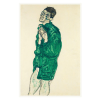 Obrazová reprodukce Man in a Green Shirt, Egon Schiele, 26.7 × 40 cm