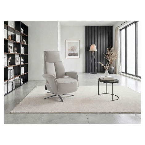 Sit & More RELAXAČNÍ KŘESLO, kůže, světle šedá