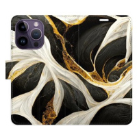 iSaprio flip pouzdro BlackGold Marble pro iPhone 14 Pro