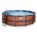 Bazén s filtrací Wood pool Exit Toys kruhový ocelová konstrukce 450*122 cm hnědý od 6 let