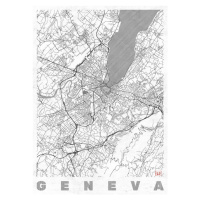 Mapa Geneva, Hubert Roguski, 30 × 40 cm