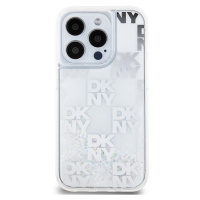 Zadní kryt DKNY Liquid Glitter Checkered Pattern pro Apple iPhone 15 Pro, transparentní