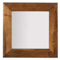 Estila Luxusní čtvercové závěsné zrcadlo Star s dřevěným rámem 80cm