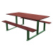 PROCITY Sestava stolu a laviček RIGA, délka 1500 mm, zelená / mahagon