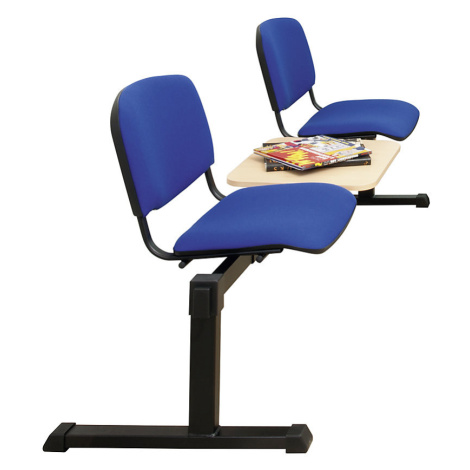 Traverzová lavice, se stolem, 1 stůl, 2 sedáky, modré čalounění
