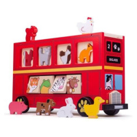 Bigjigs Toys Dřevěný autobus se zvířátky