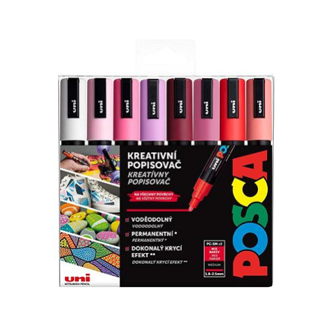 UNI Posca 5M 8 ks teplé tóny