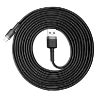 Baseus Cafule extra odolný nylonem opletený kabel USB / Lightning QC3.0 2A 3m black-gray