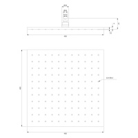 OMNIRES SLIMLINE dešťová sprcha, 40 x 40 cm chrom /CR/ WG240CR