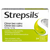 Strepsils Citron bez cukru 24 pastilek