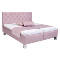 Čalouněná postel Angelina 180x200, růžová, včetně matrace