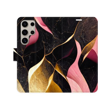 iSaprio flip pouzdro Gold Pink Marble 02 pro Samsung Galaxy S24 Ultra