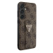 Guess hard silikonové pouzdro Samsung Galaxy S24 PLUS brown PU Grip Stand 4G Strass Triangle Met