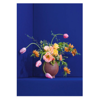 Paper Collective designové moderní obrazy Blomst 01 - Blue (100 x 140 cm)