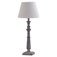 Estila Rustikální stolní lampa Boisé v šedé barvě s béžovým lněným stínidlem 50 cm