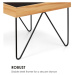 Besoa Big Lyon, konferenční stolek, melamin/MDF s dubovou dýhou, ocelový rám, černý