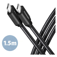 AXAGON kabel USB-C - USB-C SPEED USB3.2 Gen 1, PD60W 3A, opletený, 1.5m, černá - BUCM3-CM15AB