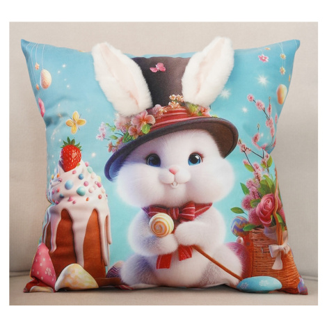 Velikonoční polštář 3D HELLO BUNNY VI. 40x40 cm  Mybesthome Varianta: Povlak na polštář s prošív Decora