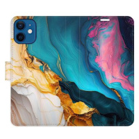 iSaprio Flip pouzdro Colourful Marble pro iPhone 12 mini